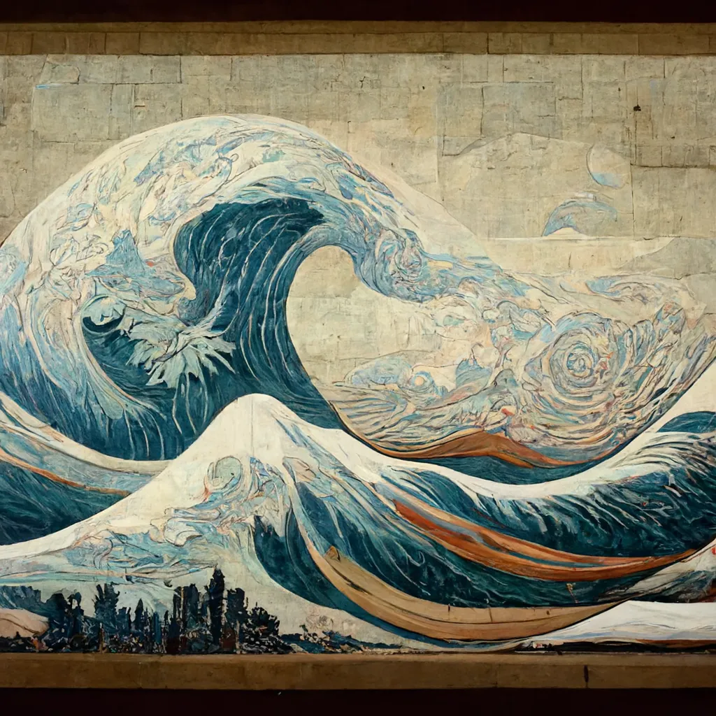 AI generated image The Great Wave off Kanagawa